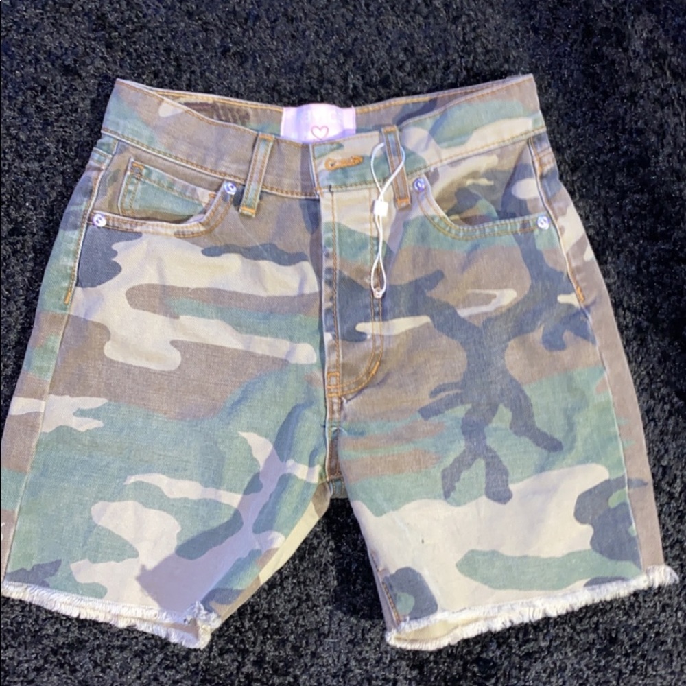 Revice denim camo shorts